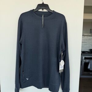 New: Vuori Ponto Performance Crew Blue Azure Heather Long Sleeve